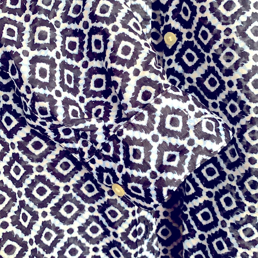 Loft Geometric Button Down Collared Shirt - image 4